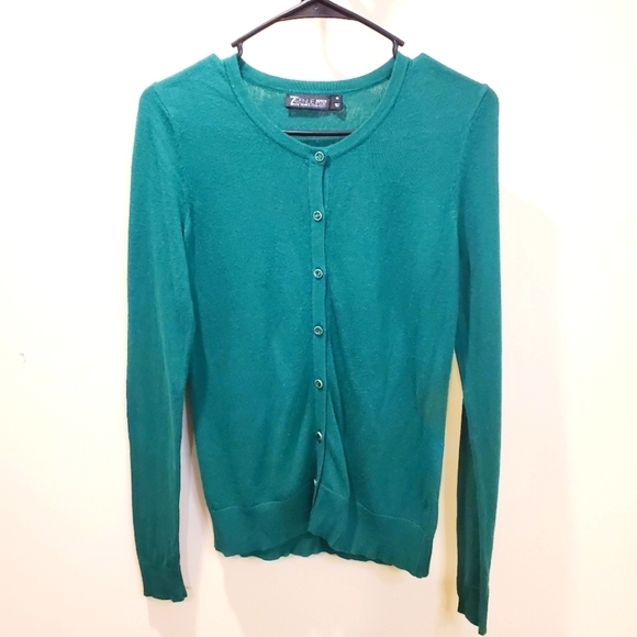 7th AVENUE NEW YORK  green button front cardigan size XS - Picture 1 of 8